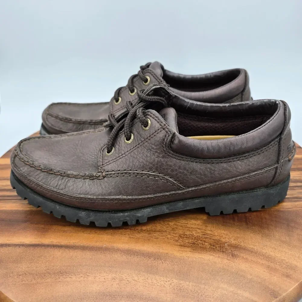 Sperry Boat Shoes Men's 8 M Brown Leather 3-Eye Lug Deck Outdoor Moccasin Low